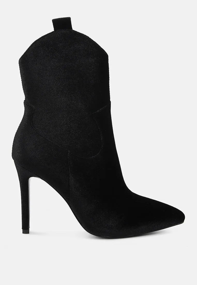 NAT-LOVE Black Velvet Cow Girl boot