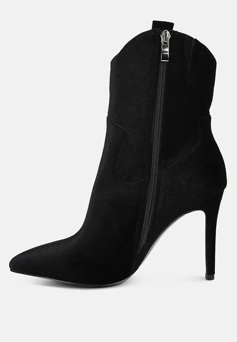 NAT-LOVE Black Velvet Cow Girl boot