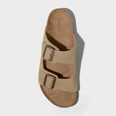 New - Men's Jerry Genuine Suede Sandals - Goodfellow & Co Taupe 11