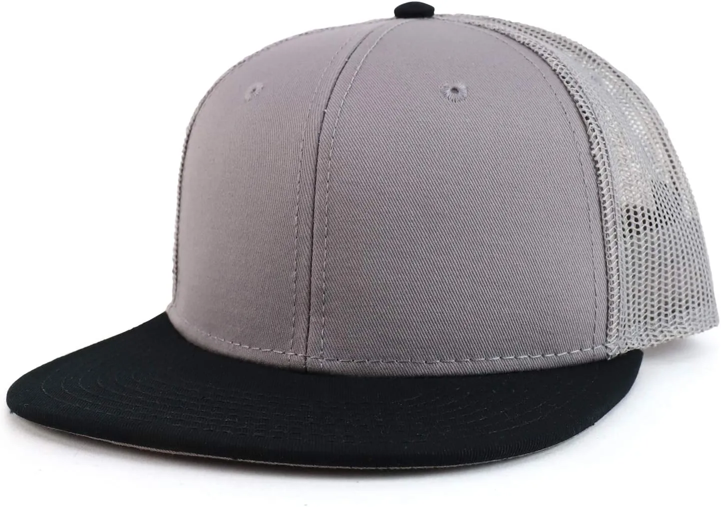 Oversize XXL Blank Flatbill Mesh Snapback Cap