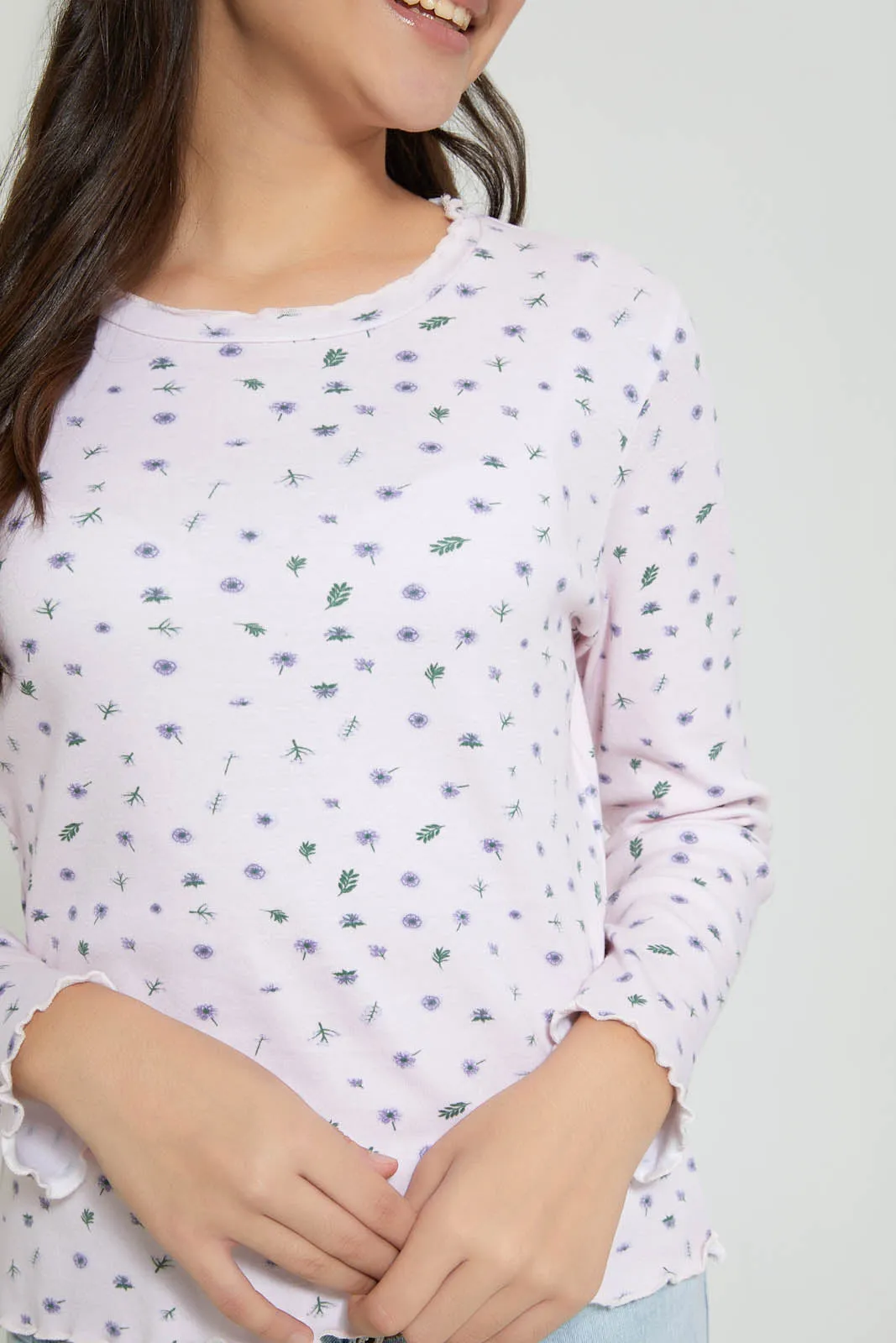 Pink Ruffled Top