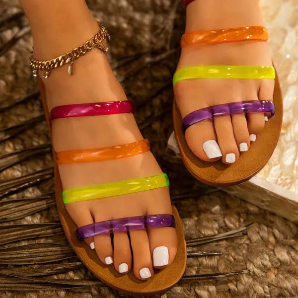 Rainbow Jelly Sandals