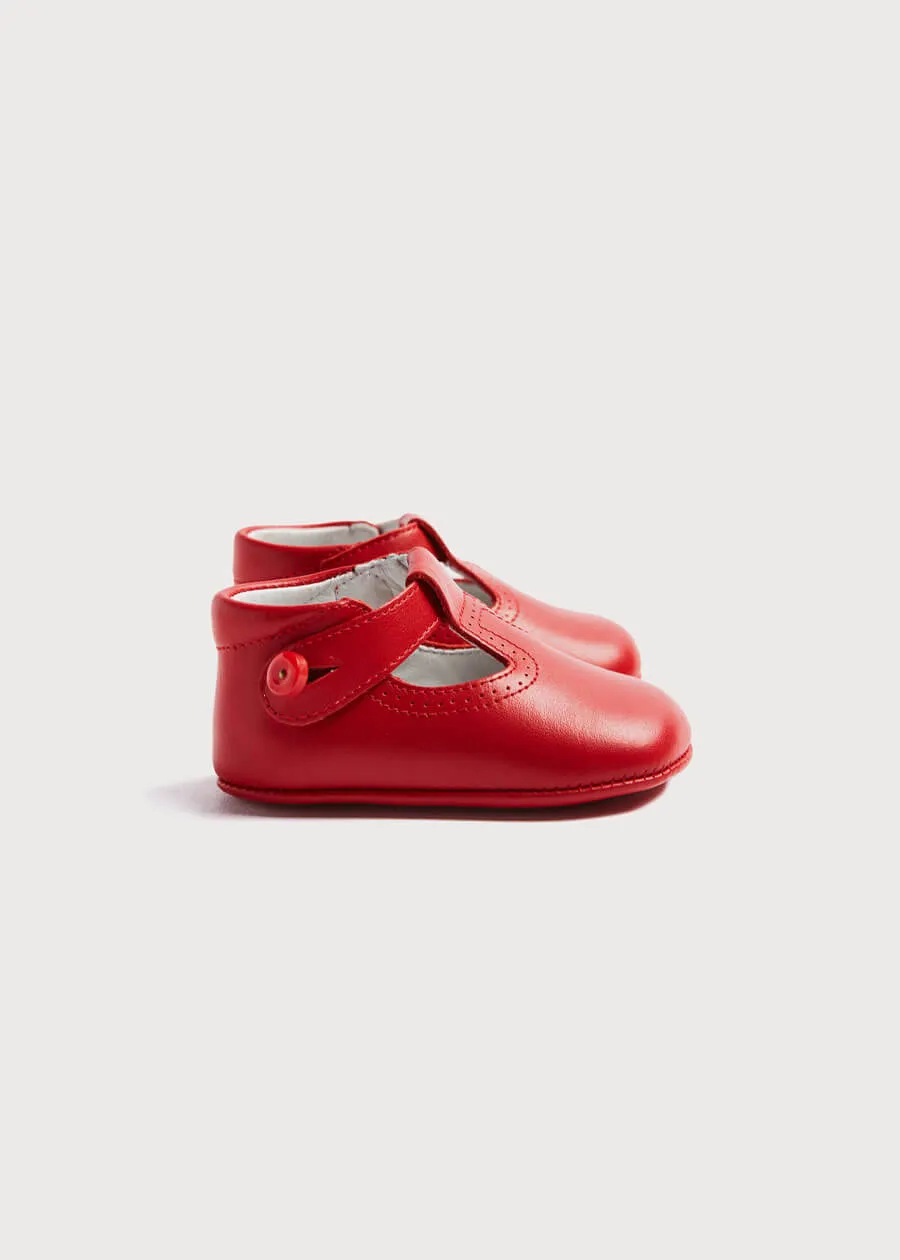 T-Bar Pram Shoes in Red (17-20EU)