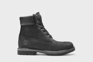 TIMBERLAND 6-INCH PREMIUM WATERPROOF BOOT  -  WOMEN - BLACK NUBUCK
