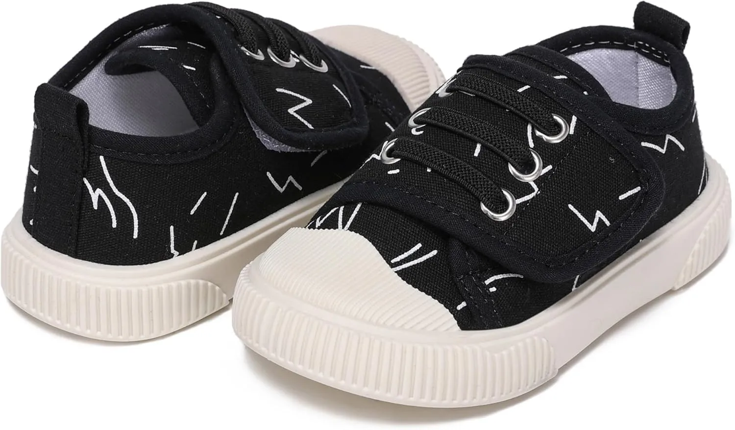 Toddler Boys and Girls Sneakers for Baby Kids Canvas Shoes Lightweight Slip on Walking Shoes