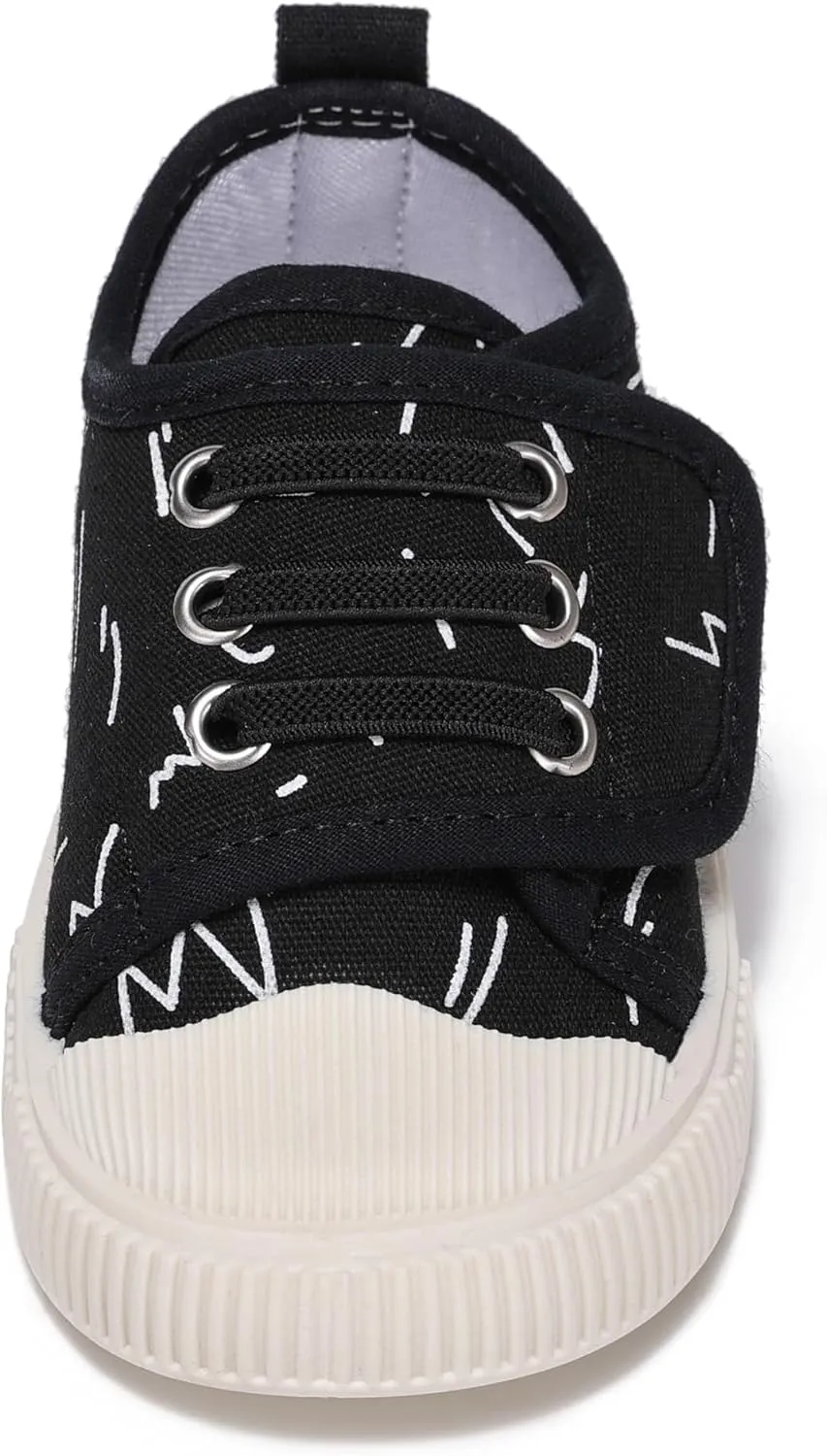 Toddler Boys and Girls Sneakers for Baby Kids Canvas Shoes Lightweight Slip on Walking Shoes