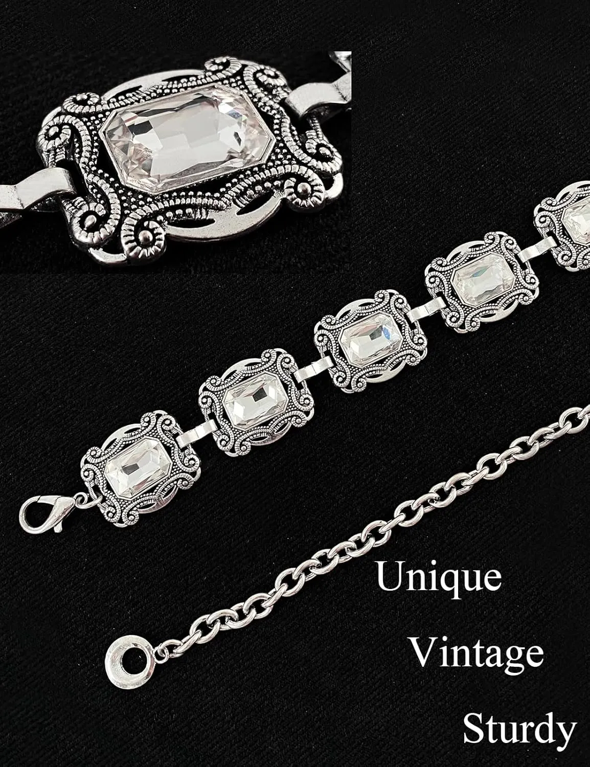 TOPACC Western Metal Concho Belt for Women Cowgirl Chain Belts for Dresses Jeans Country Concert Outfit
