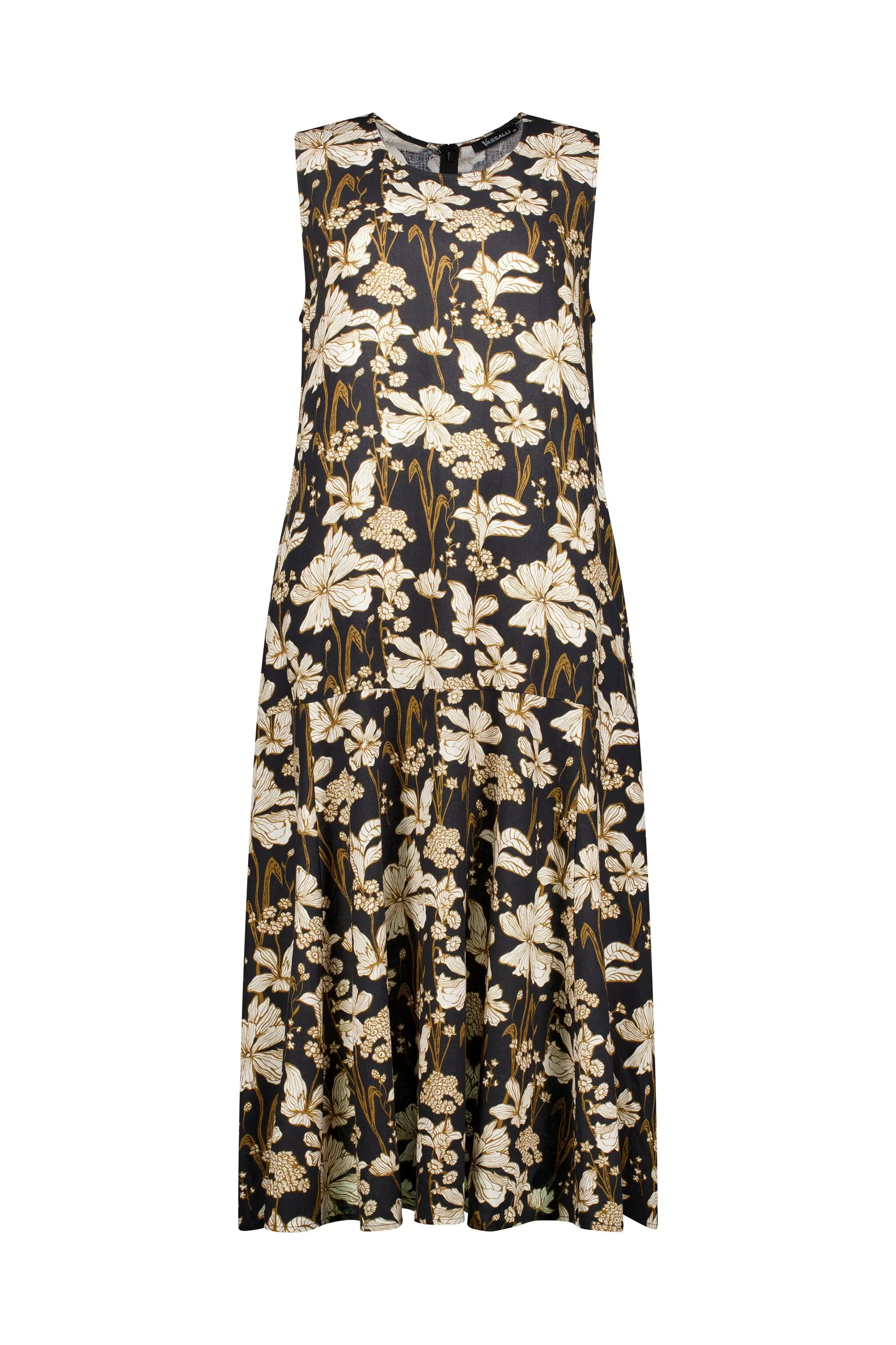 Vassalli - Printed Long Sleeveless Dress-Roma
