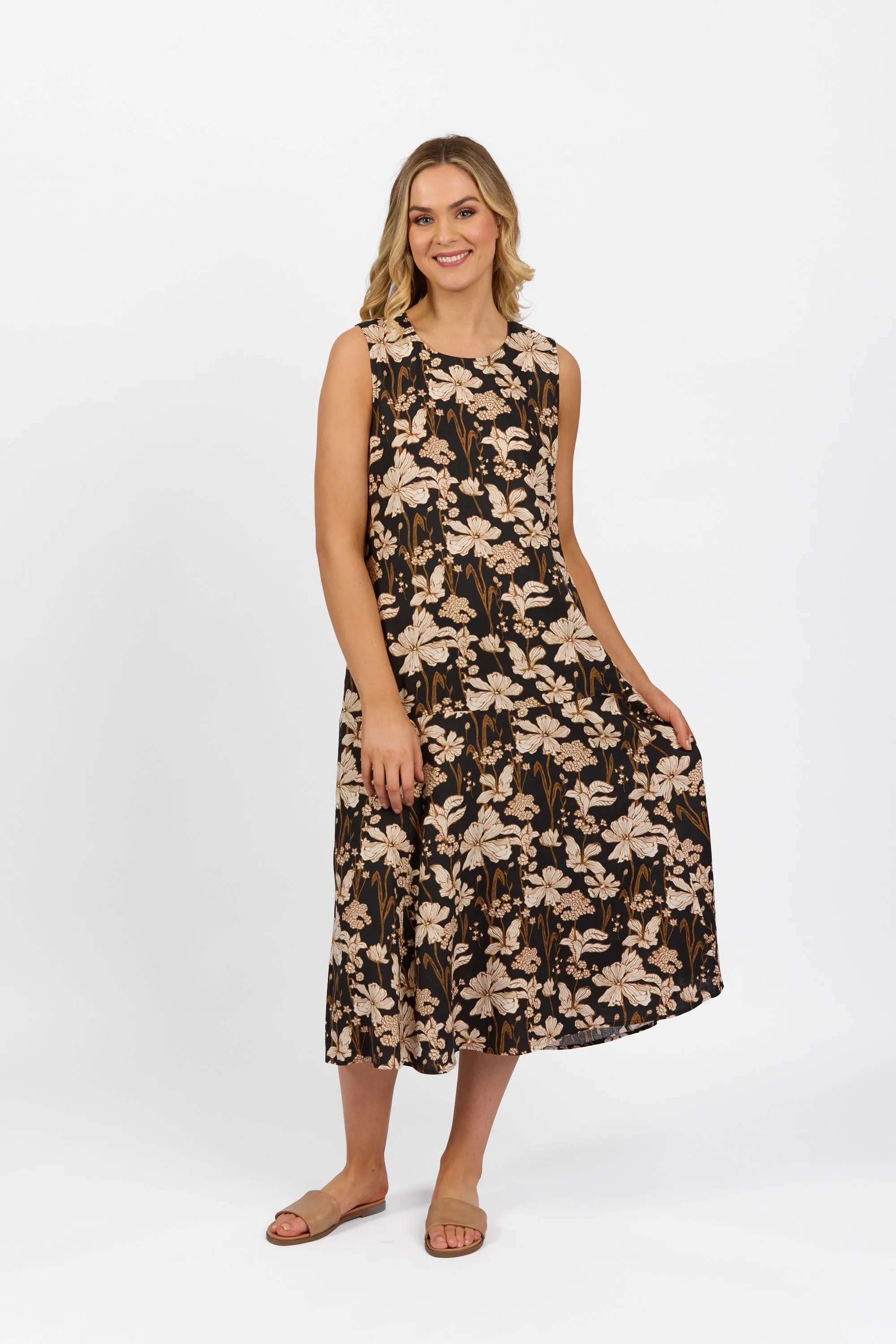 Vassalli - Printed Long Sleeveless Dress-Roma