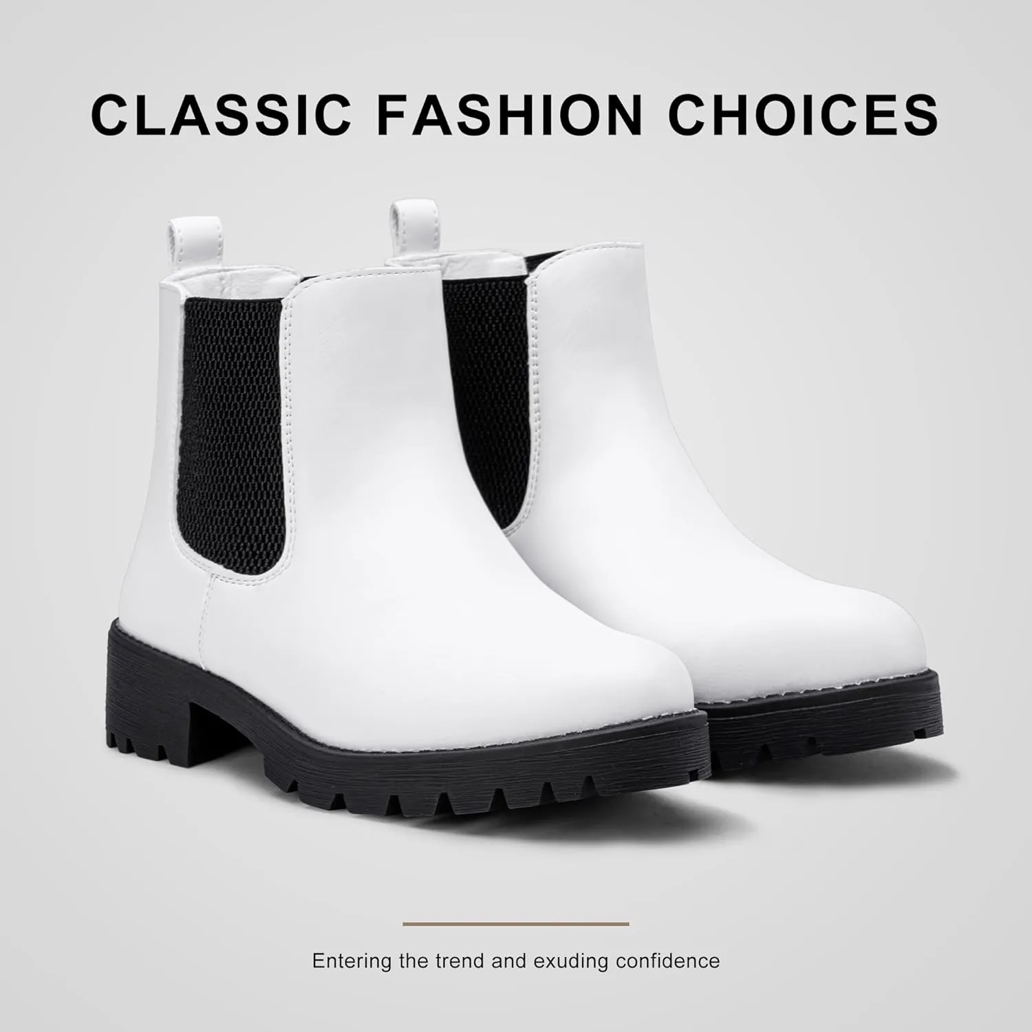 Vepose Women's 9607 Chelsea Ankle Boots Pull-On Booties for Women