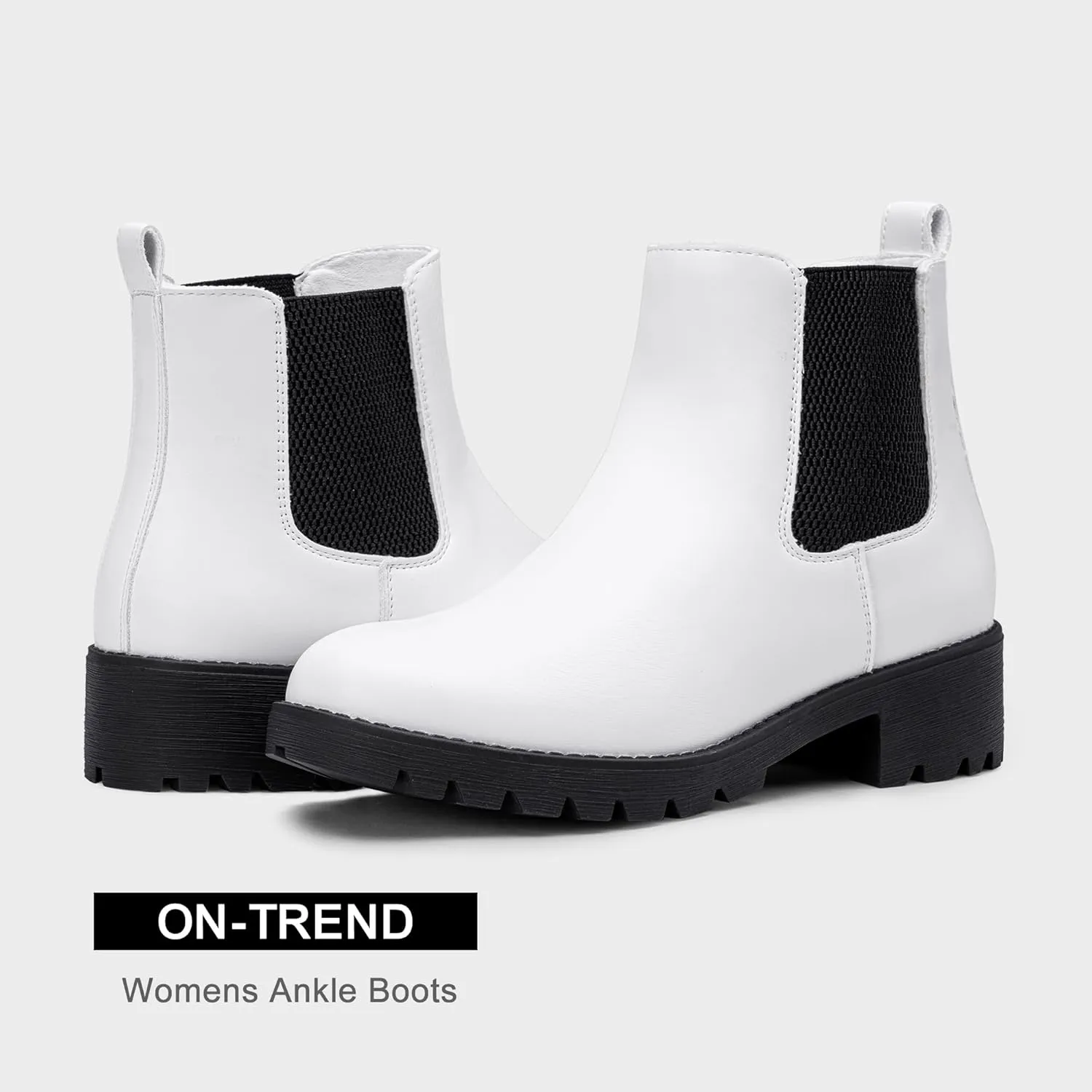 Vepose Women's 9607 Chelsea Ankle Boots Pull-On Booties for Women