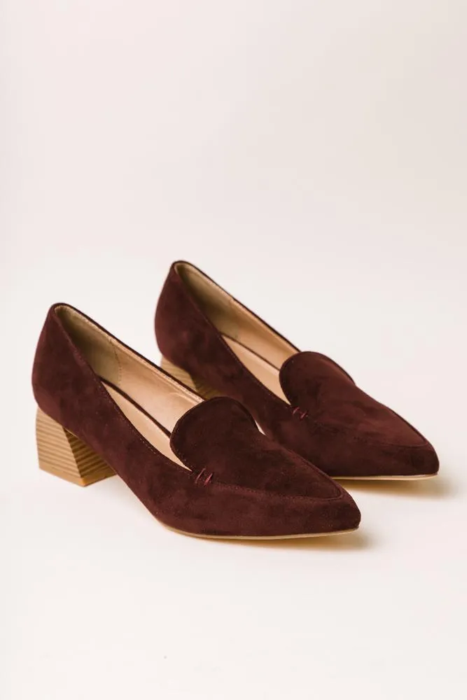 Viv Heeled Loafers in Burgundy