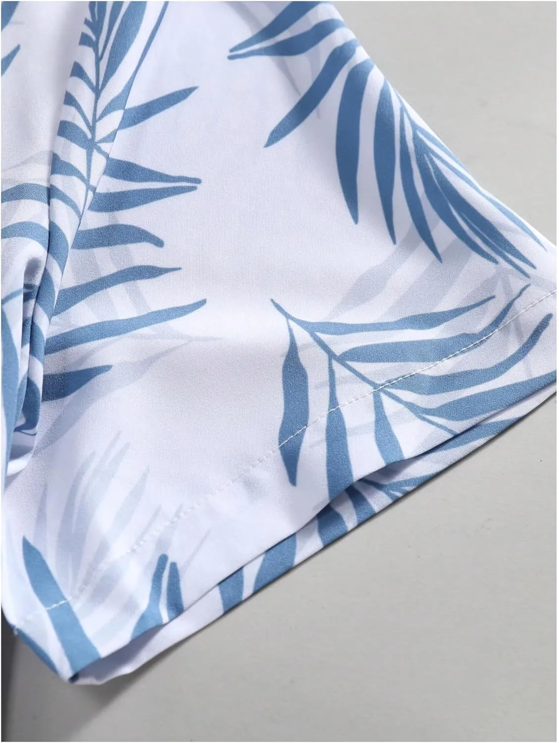 WDIRARA Men's Hawaiian Matching Set Summer Beach 2 Piece Outfits Tropical print Shirts and Shorts
