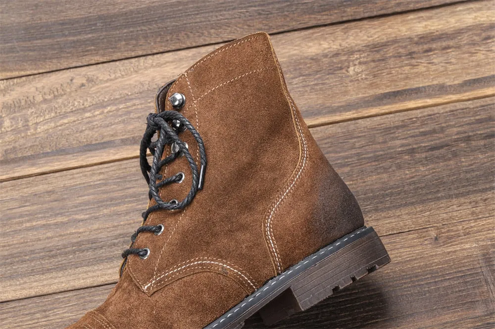 Yeknu 40-48 Genuine Leather Boots Retro Autumn Winter Brand Comfortable Men Boots #DX8102