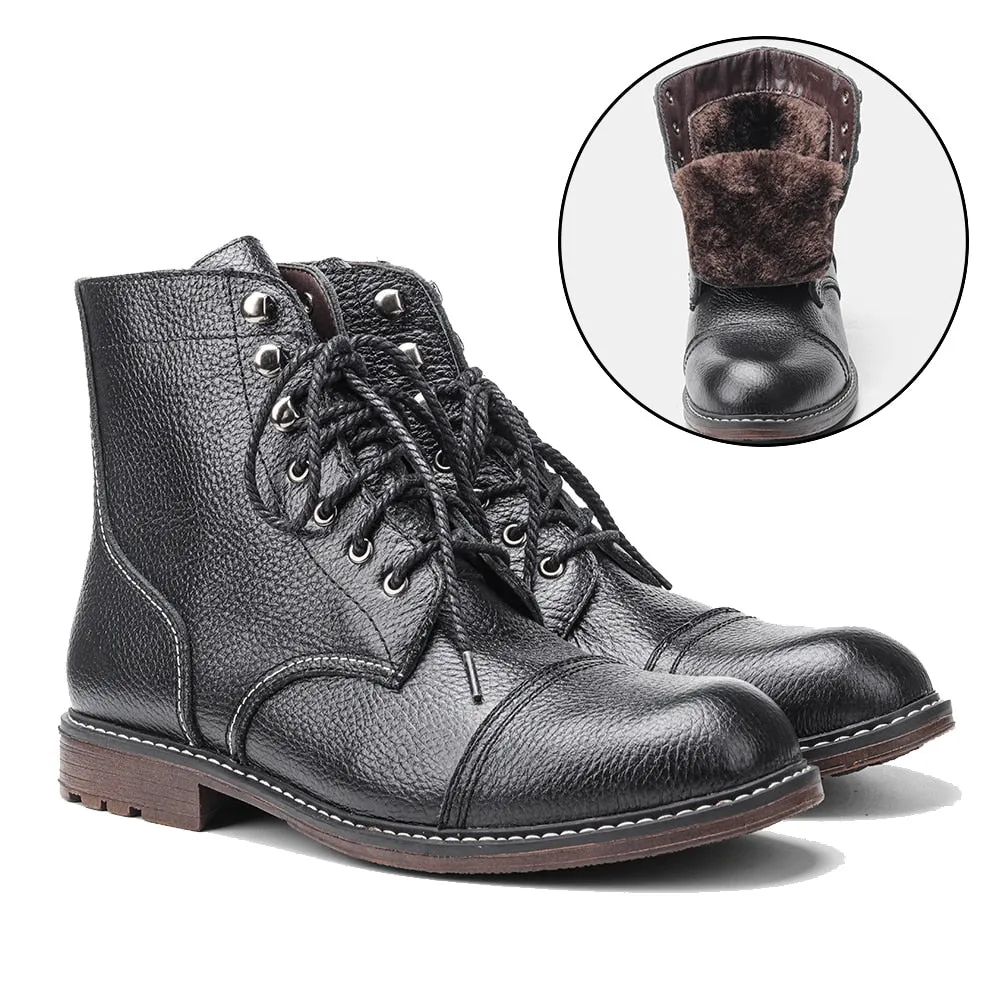 Yeknu 40-48 Genuine Leather Boots Retro Autumn Winter Brand Comfortable Men Boots #DX8102