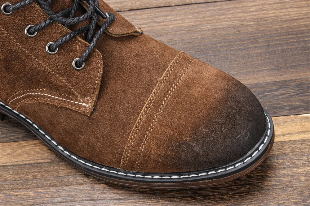 Yeknu 40-48 Genuine Leather Boots Retro Autumn Winter Brand Comfortable Men Boots #DX8102