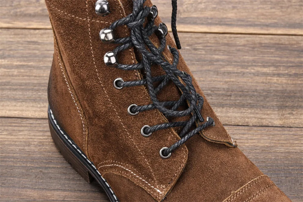 Yeknu 40-48 Genuine Leather Boots Retro Autumn Winter Brand Comfortable Men Boots #DX8102