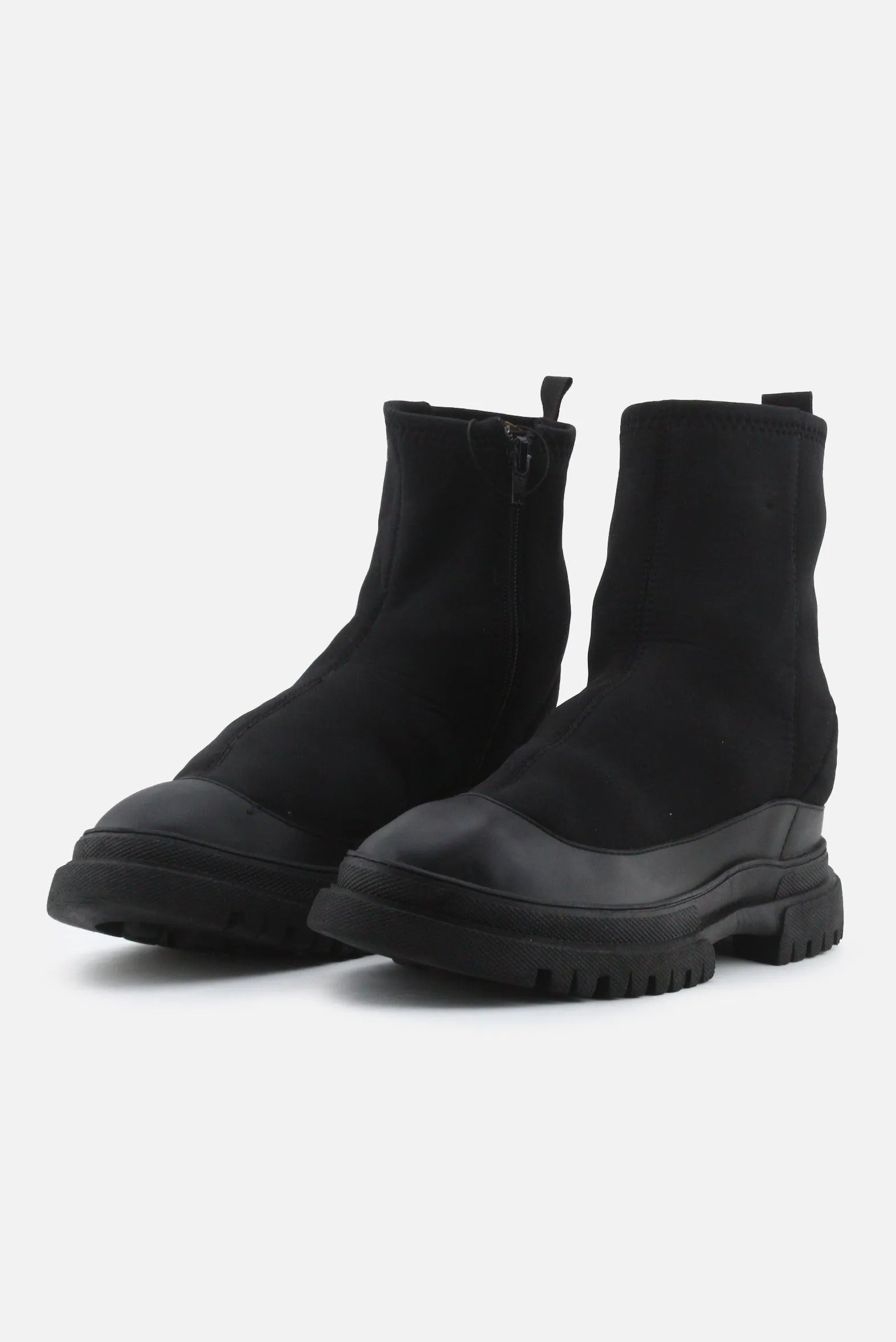 Zara Zipper Chelsea Ankle Boots | Textile